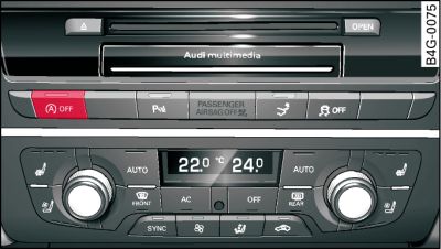 Console centrale : touche du système start/stop